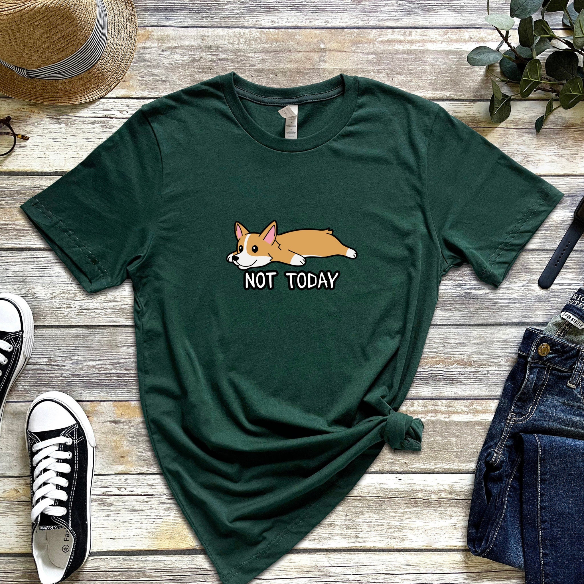 "Not Today" Tired Corgi T-Shirt