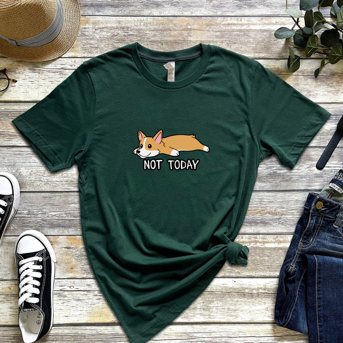 Not Today Tired Corgi T-Shirt | Not Today Funny Meme Shirt Japanese Streetwear Shiba Inu Corgi Puppy Anime Japan Cartoon Nap Snoozing