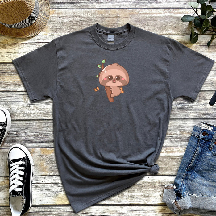 Baby Sloth Climbing Tree Branch T-Shirt