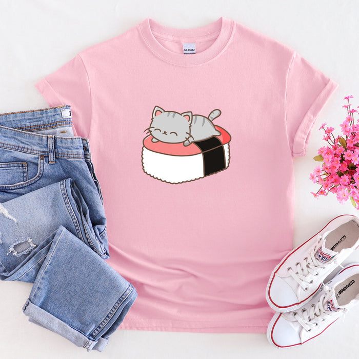 Grey Kitten on Sushi Bed T-Shirt