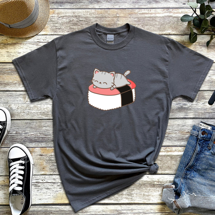 Grey Kitten on Sushi Bed T-Shirt