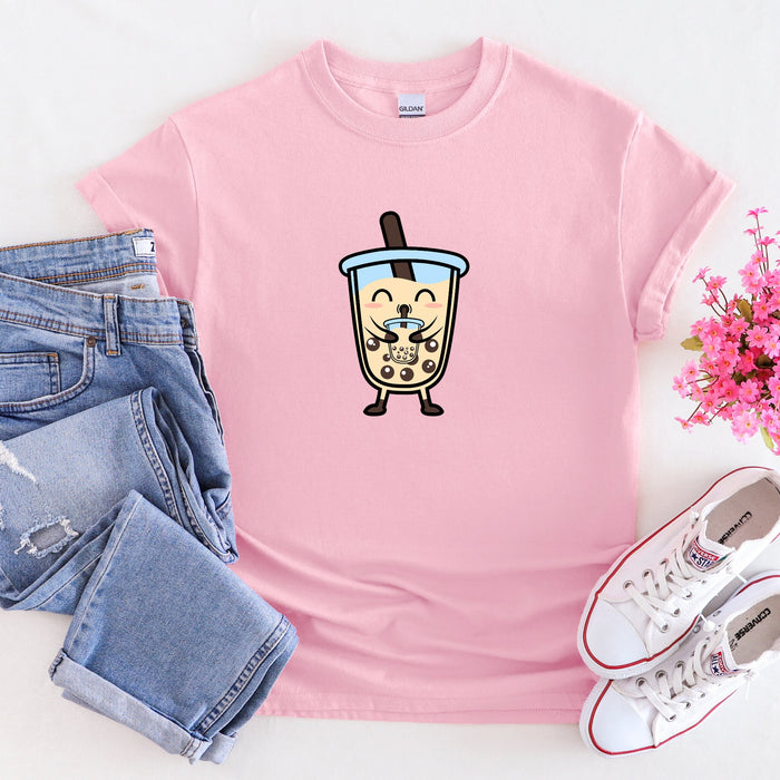 Boba Character Drinking Boba Tea T-Shirt