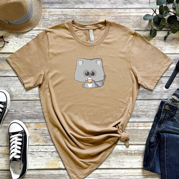 Raccoon Drinking Boba Tea T-Shirt