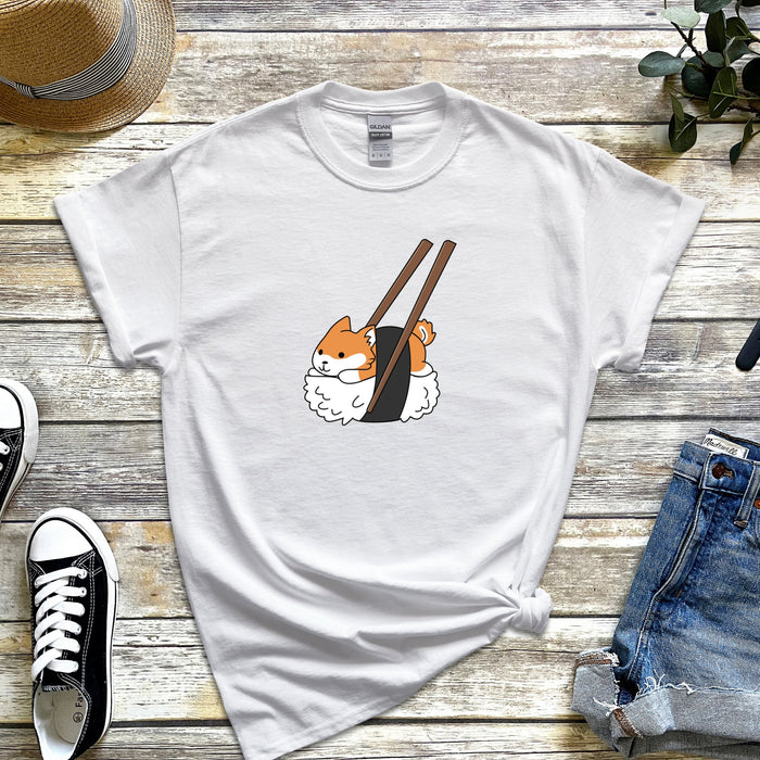Shiba Inu Sushi with Chopsticks T-Shirt