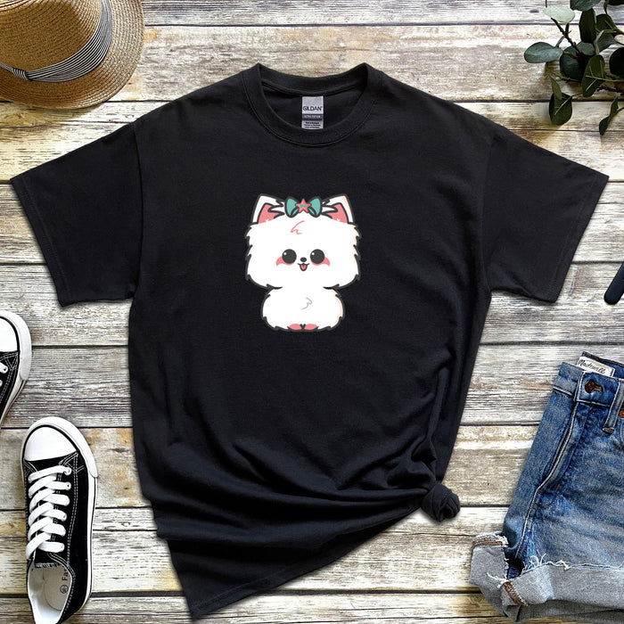 White Puppy with Bow T-Shirt