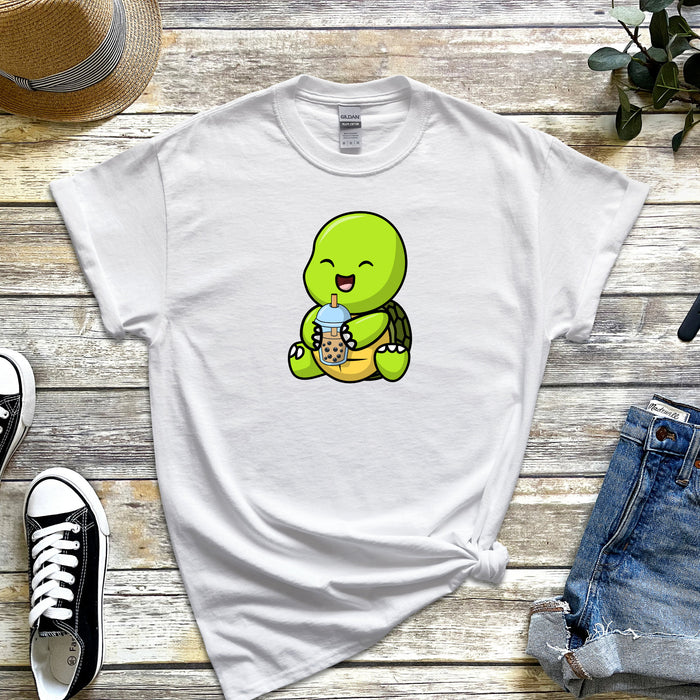Baby Turtle Drinking Boba Tea T-Shirt