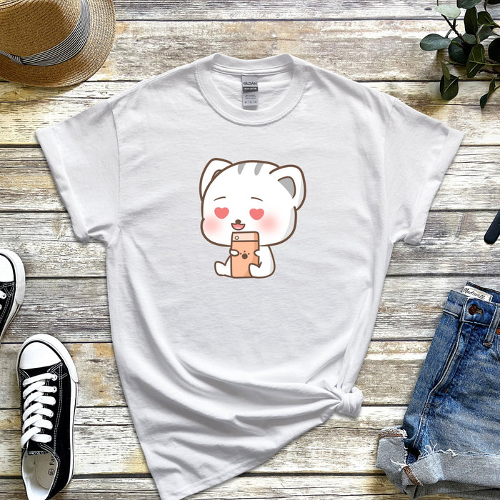 Texting in Love Kitten T-Shirt