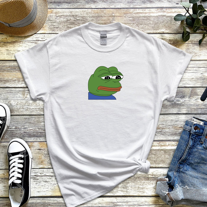 Sad Pepe the Frog T-Shirt | Japanese Streetwear Funny Meme 4Chan Kermit the Frog Toad Rare Pepe Animated Animal Cartoon Ninja Turtles T072