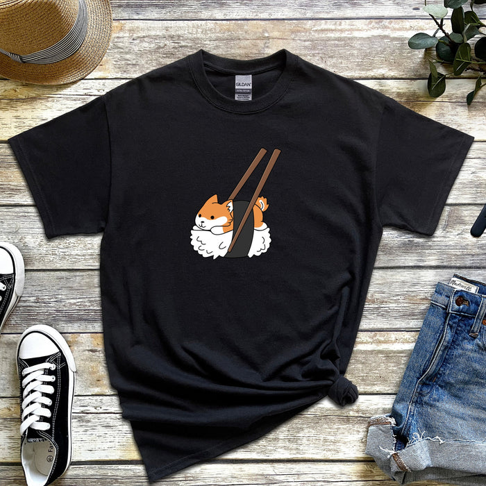 Shiba Inu Sushi with Chopsticks T-Shirt