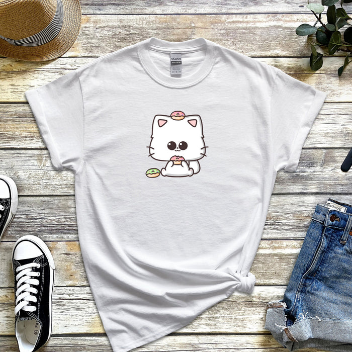 Kitten Eating Donuts T-Shirt