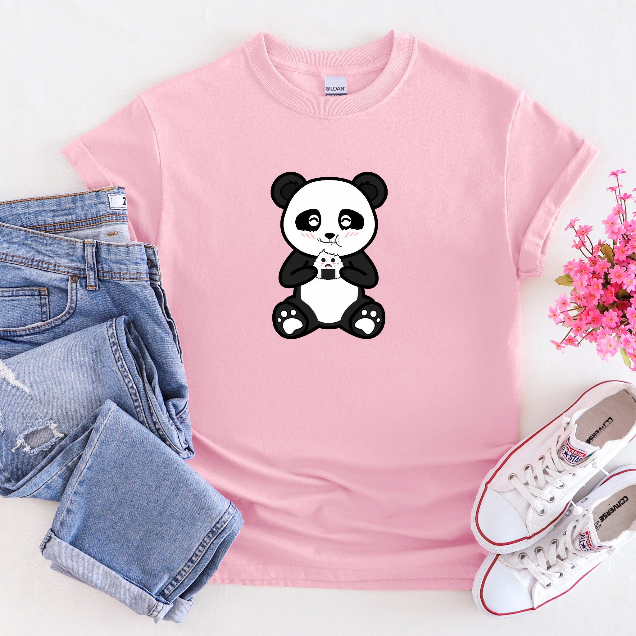 Panda Eating Rice Cake T-Shirt