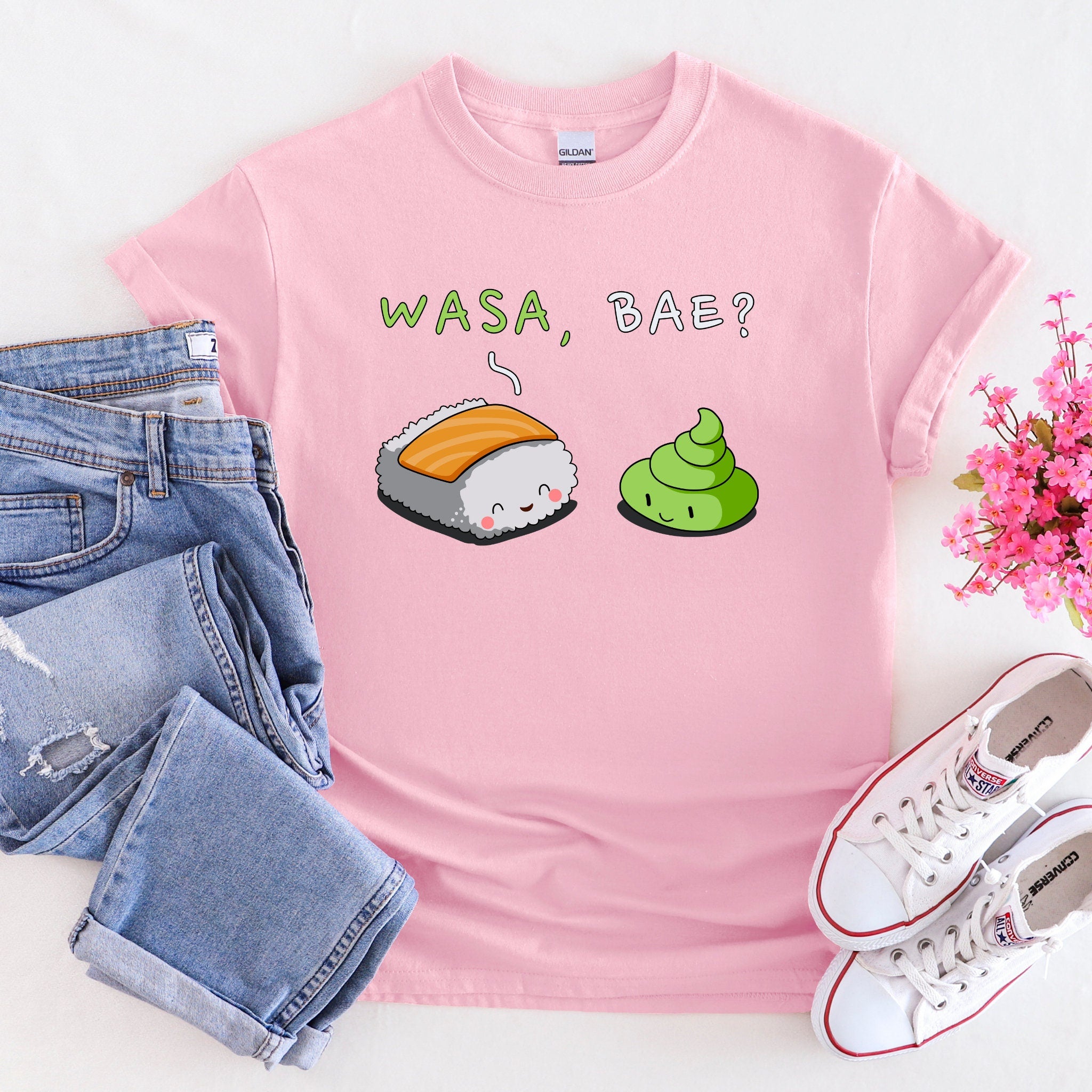 Wasa, Bae? Sushi and Wasabi Couple T-Shirt
