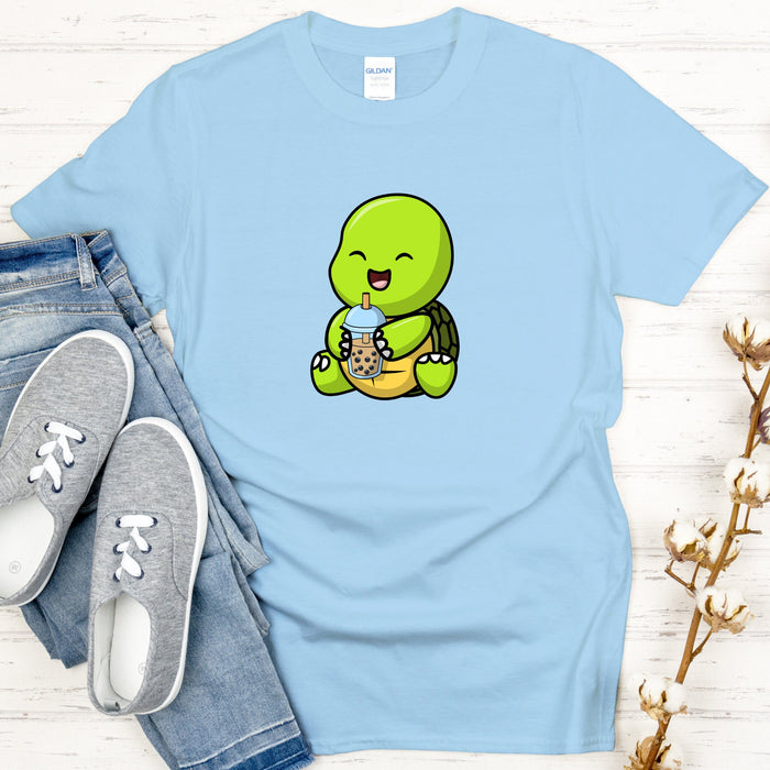 Baby Turtle Drinking Boba Tea T-Shirt
