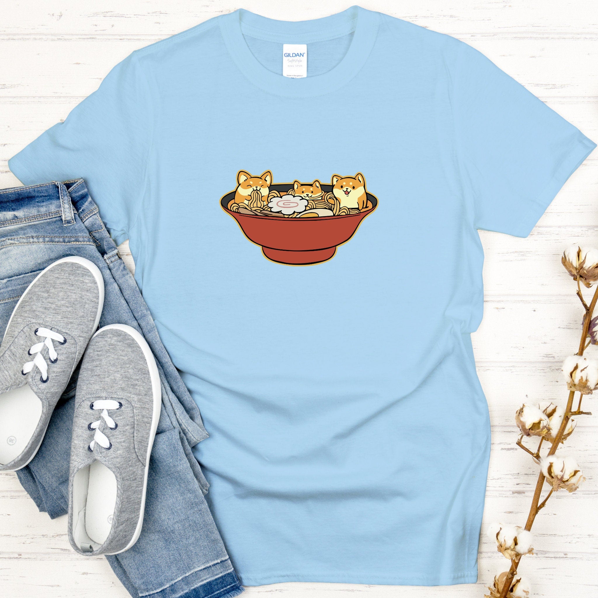 Shiba Inu Ramen Bowl T-shirt
