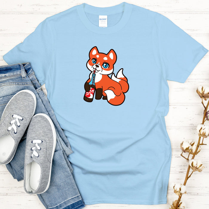 Fox Drinking Soda T-Shirt
