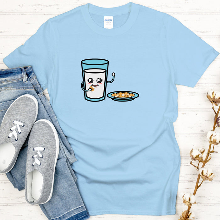 Glass of Milk Eating Cookie T-Shirt