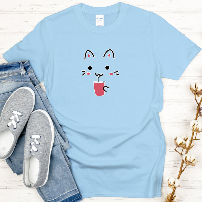 Kitten Drinking Boba Tea T-Shirt