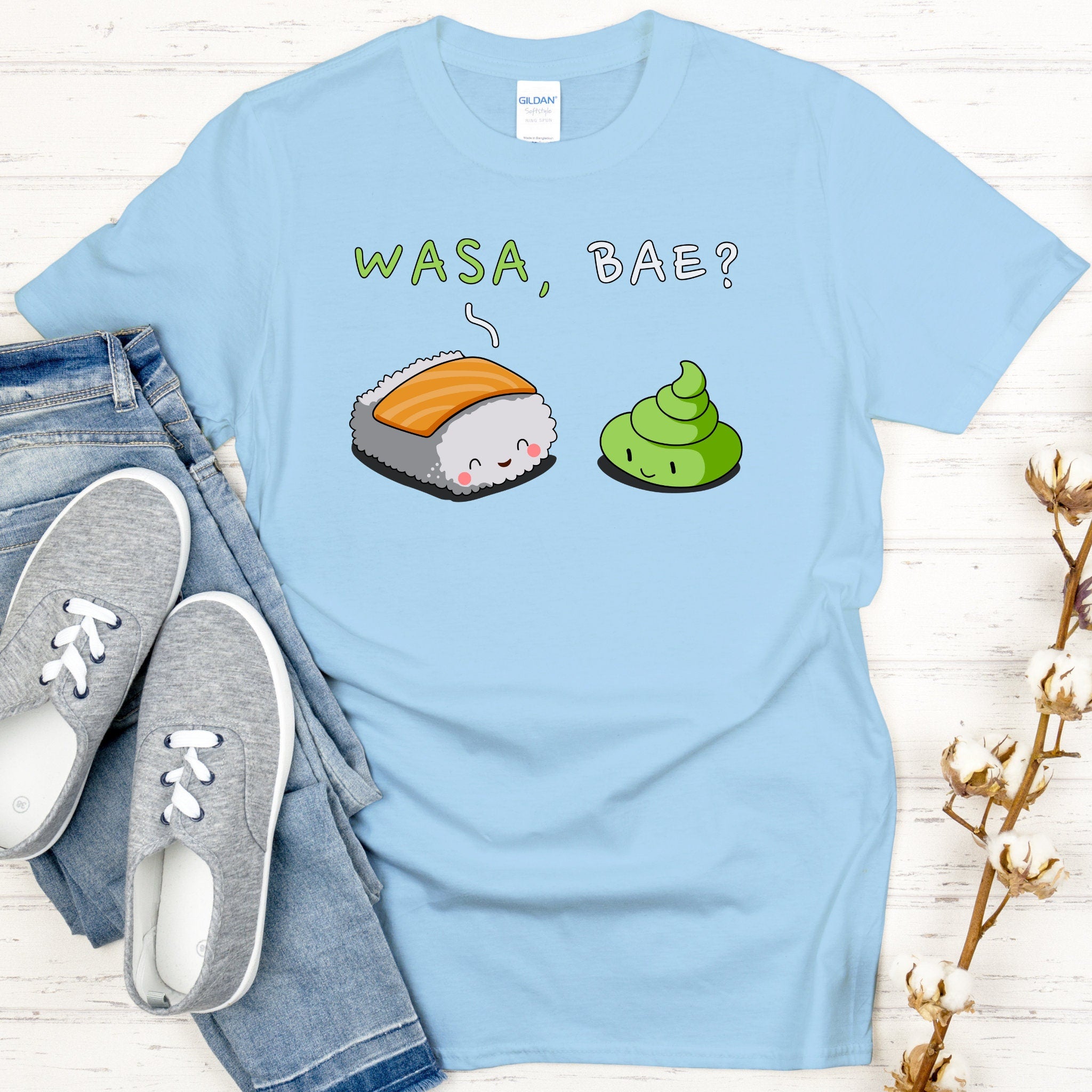 Wasa, Bae? Sushi and Wasabi Couple T-Shirt