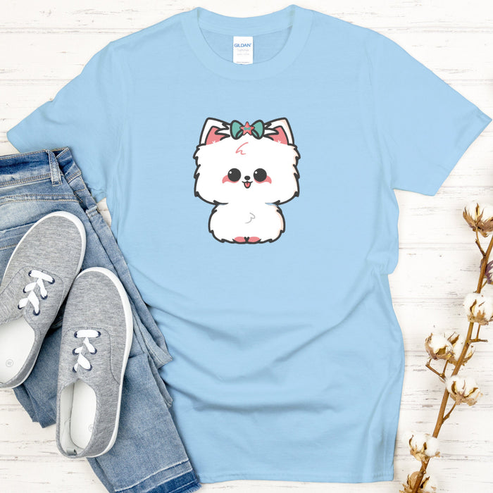 White Puppy with Bow T-Shirt