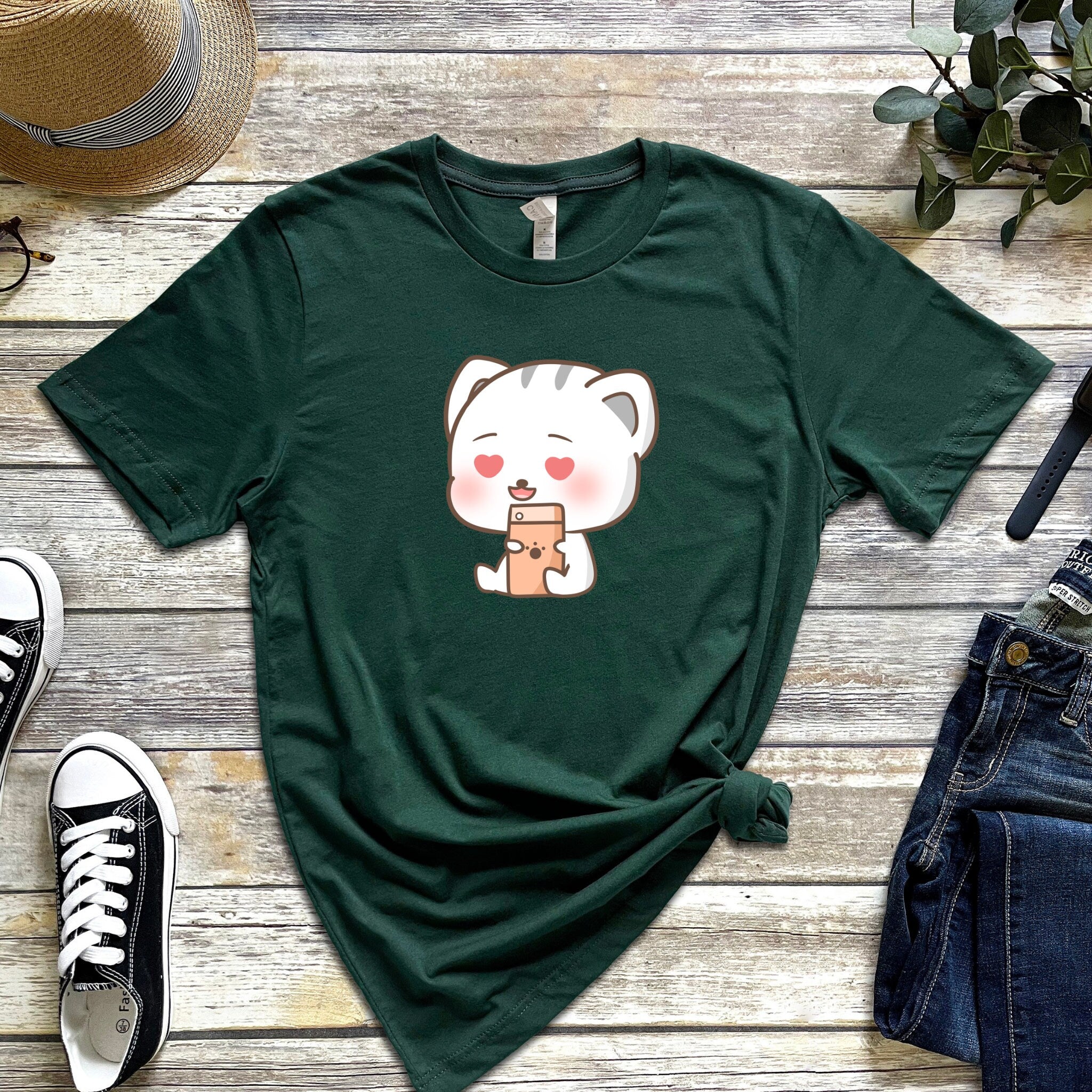 Texting in Love Kitten T-Shirt