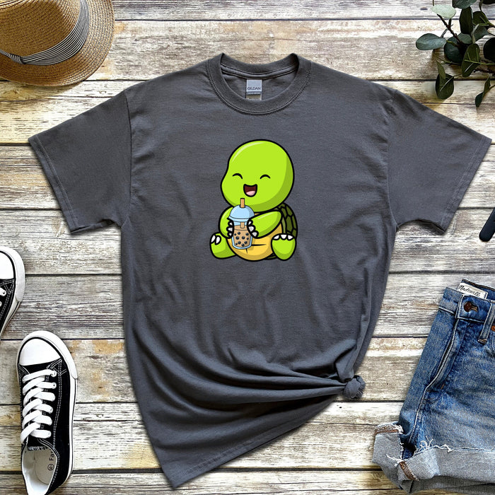 Baby Turtle Drinking Boba Tea T-Shirt