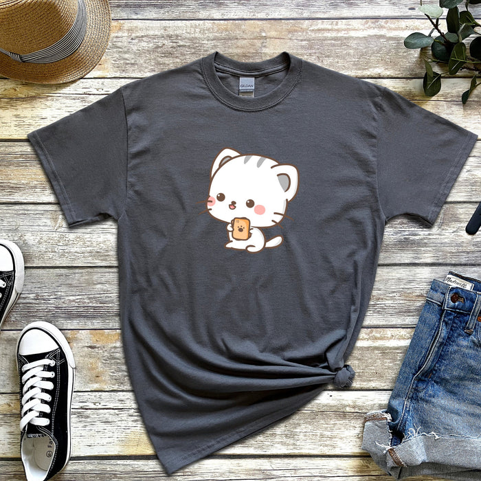 Cat Playing Cards T-Shirt | Funny Adorable Japanese Streetwear Chibi Harajuku Cat Neko Nyan Ace Hearts Board Games Uno