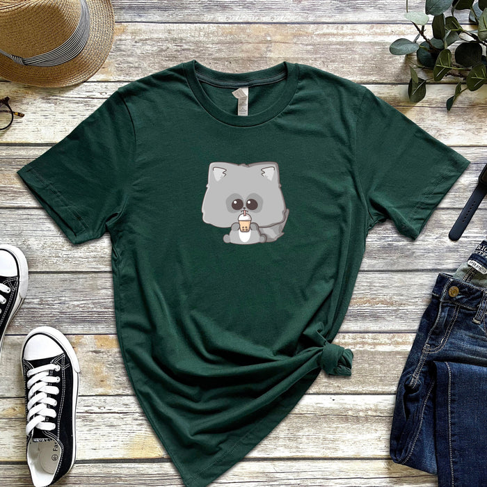 Raccoon Drinking Boba Tea T-Shirt