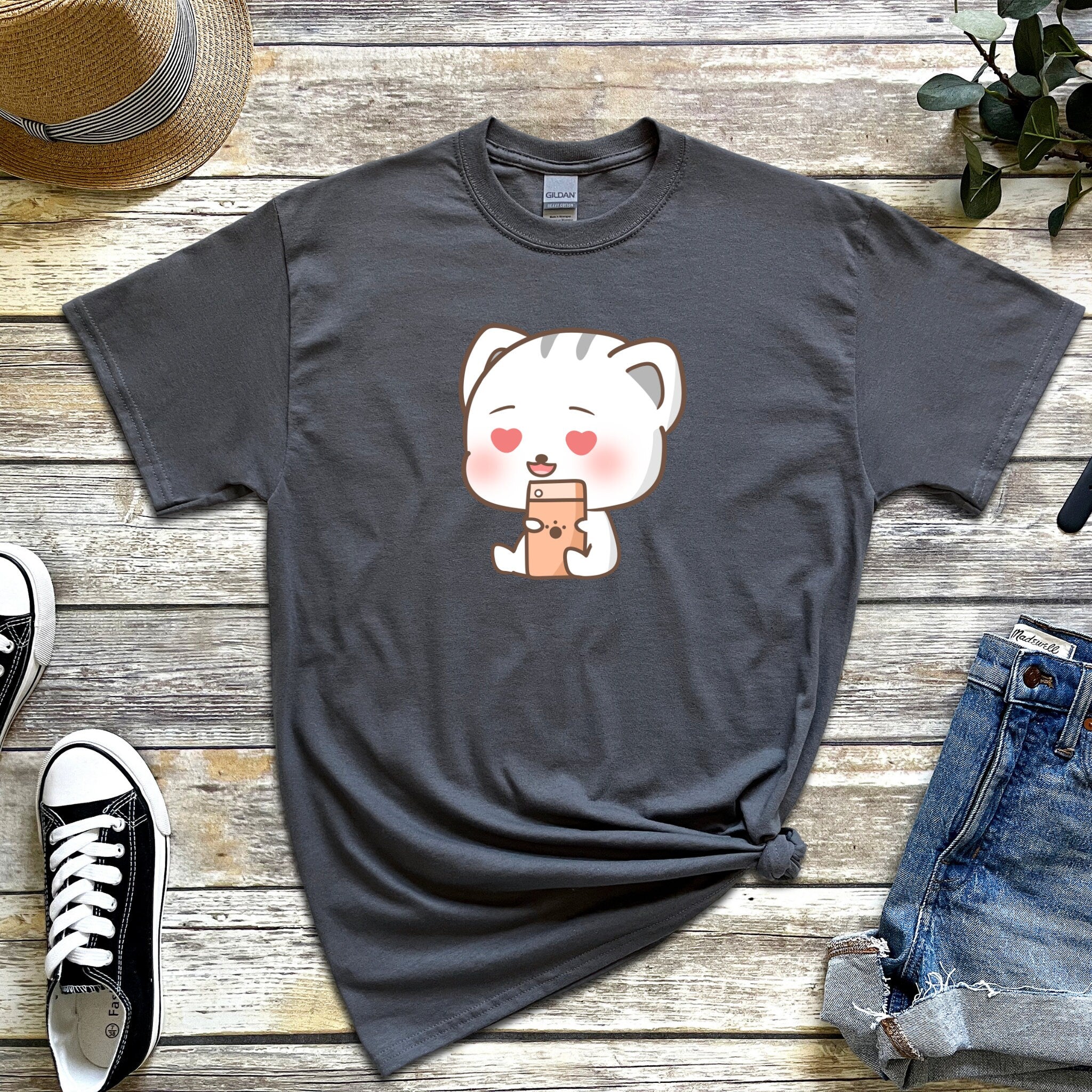 Texting in Love Kitten T-Shirt