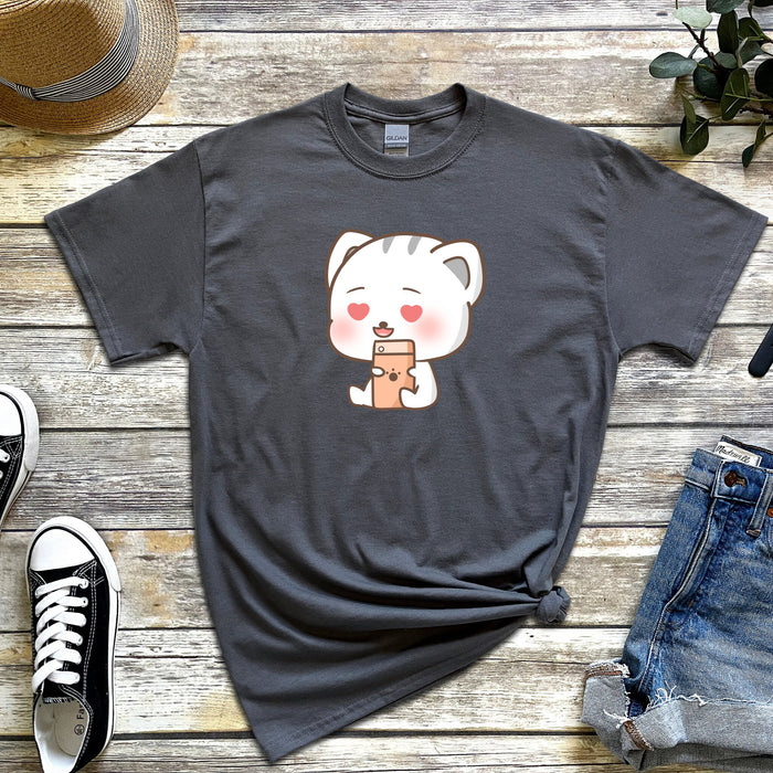 Texting in Love Kitten T-Shirt