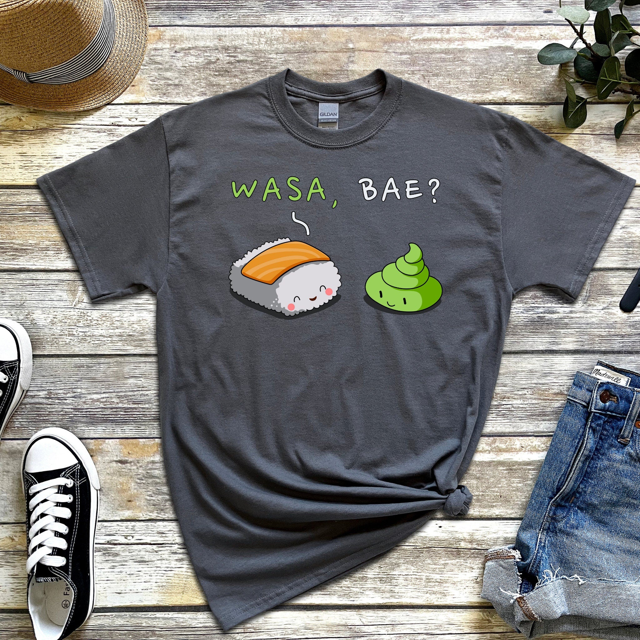 Wasa, Bae? Sushi and Wasabi Couple T-Shirt