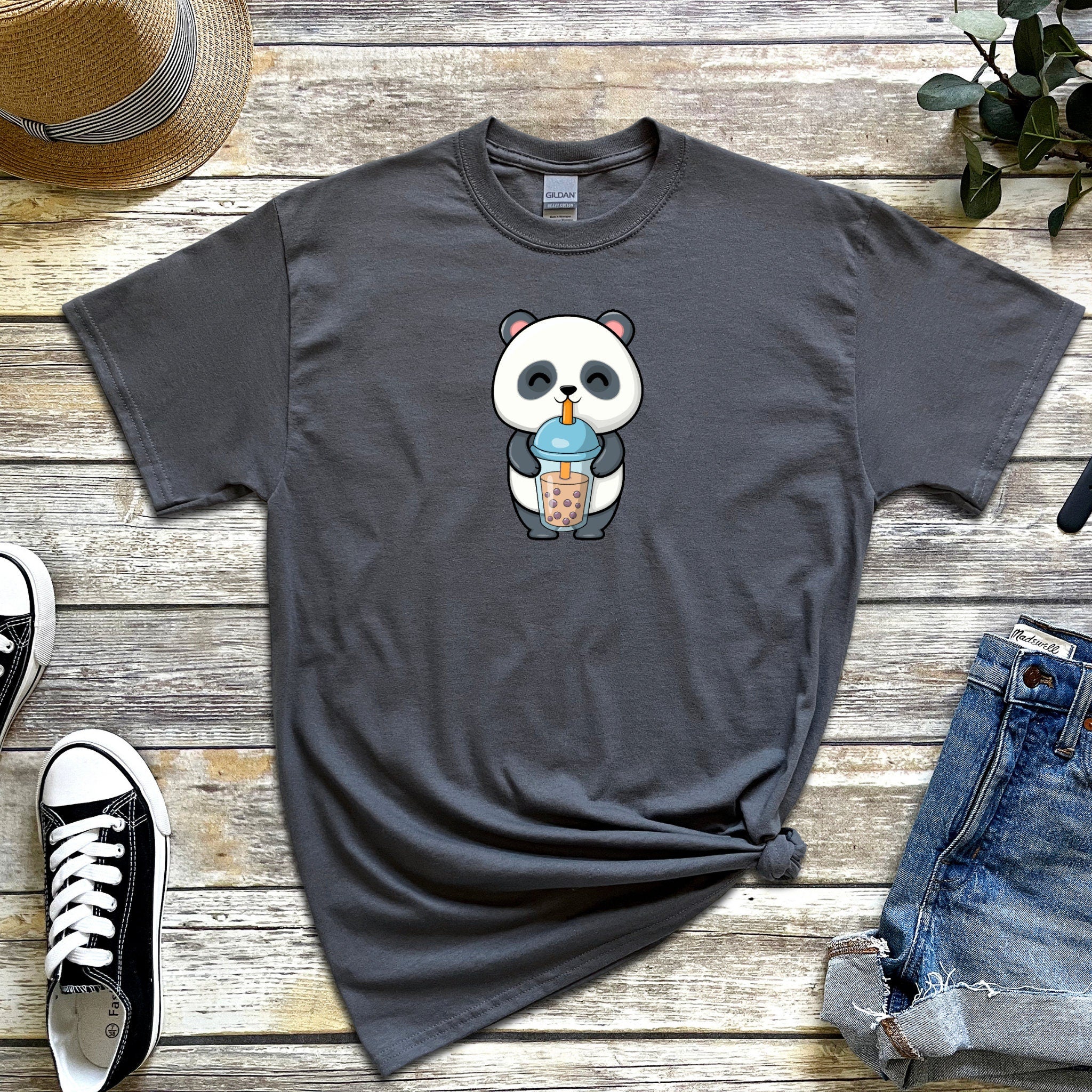 Panda Drinking Boba Tea T-Shirt