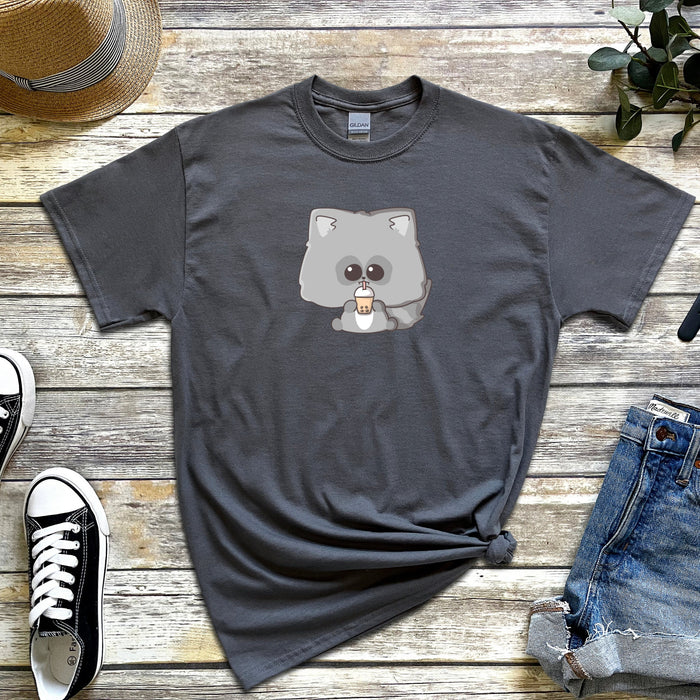 Raccoon Drinking Boba Tea T-Shirt