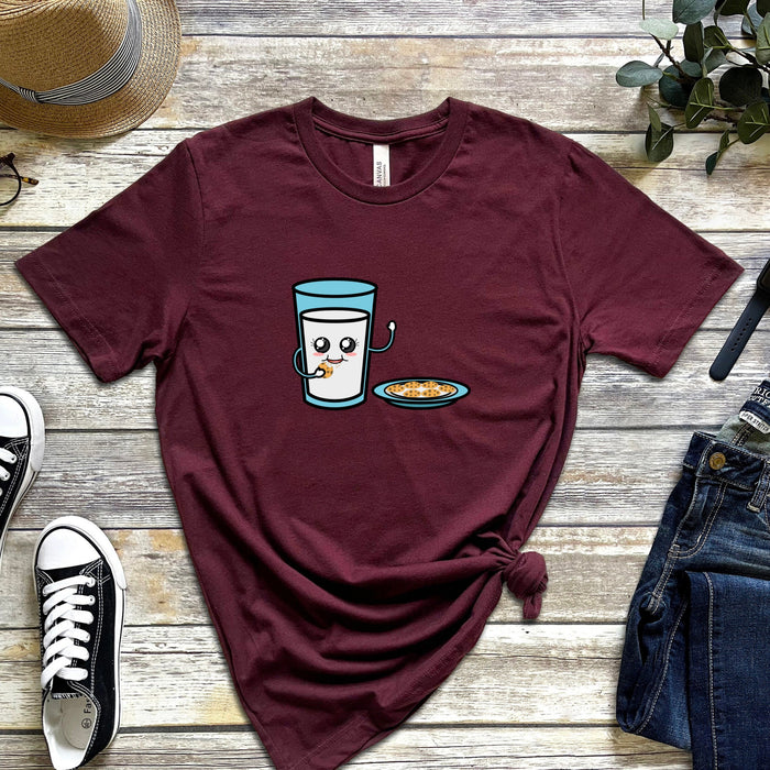 Glass of Milk Eating Cookie T-Shirt