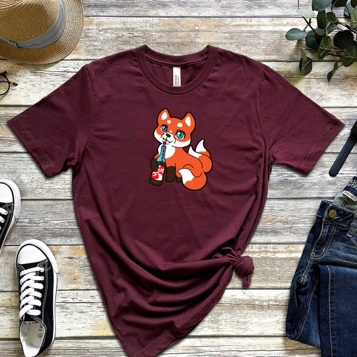 Fox Drinking Soda T-Shirt
