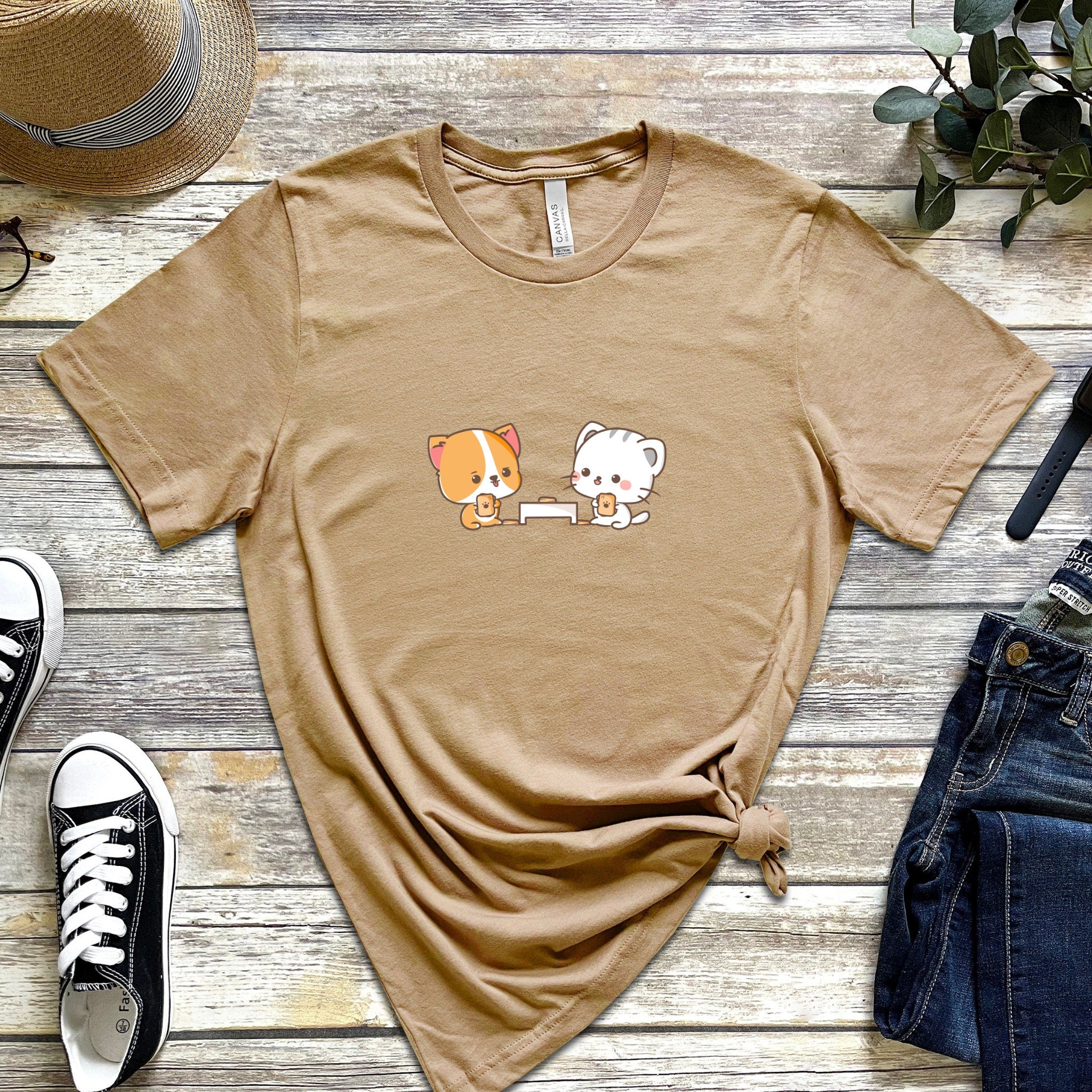 Cat and Dog Playing Cards T-Shirt
