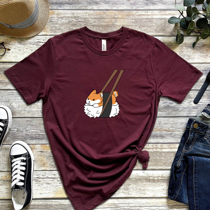 Shiba Inu Sushi with Chopsticks T-Shirt