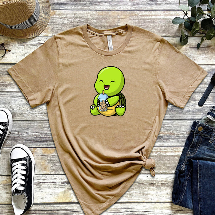 Baby Turtle Drinking Boba Tea T-Shirt