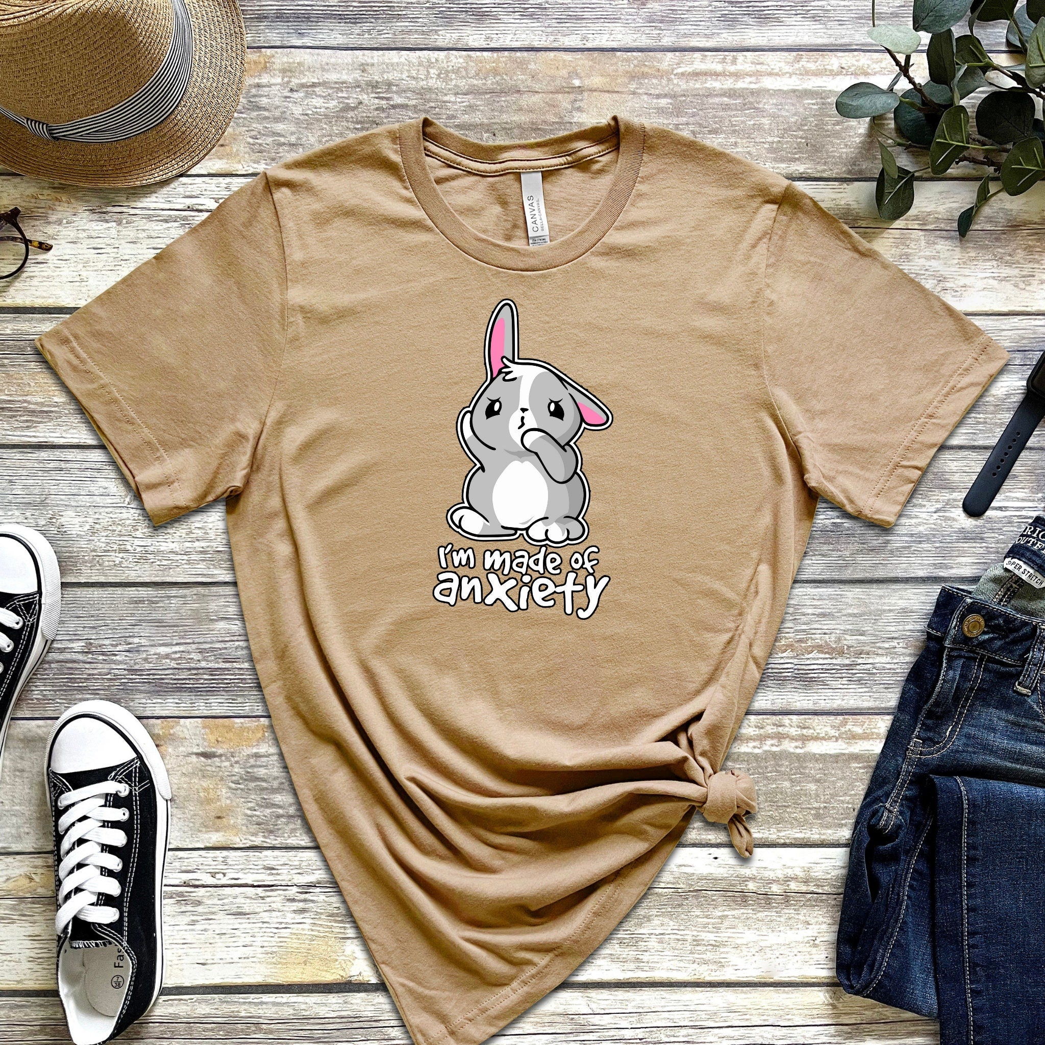 "I'm Made of Anxiety" Bunny Rabbit T-Shirt