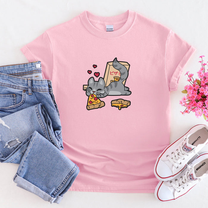 Cat Eating Pizza T-Shirt
