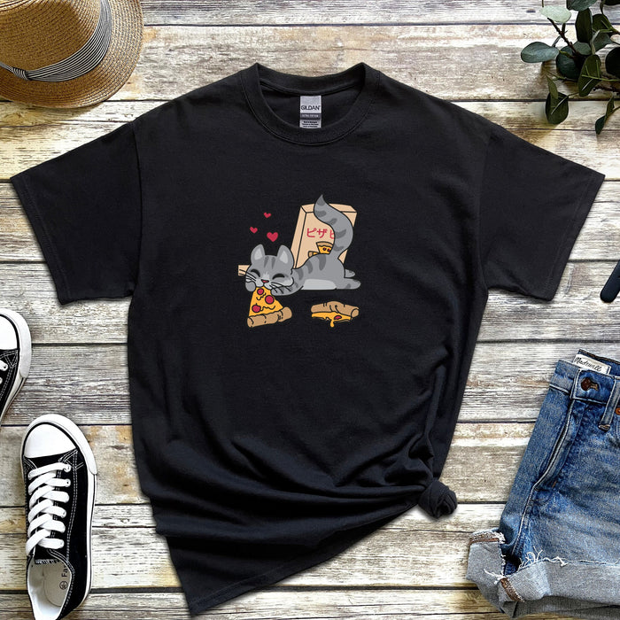 Cat Eating Pizza T-Shirt
