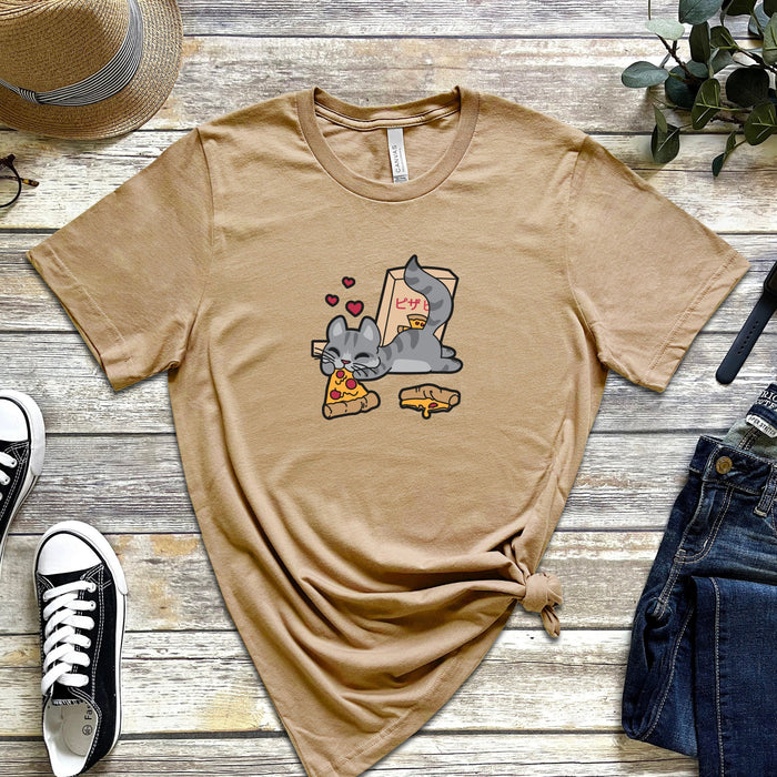 Cat Eating Pizza T-Shirt