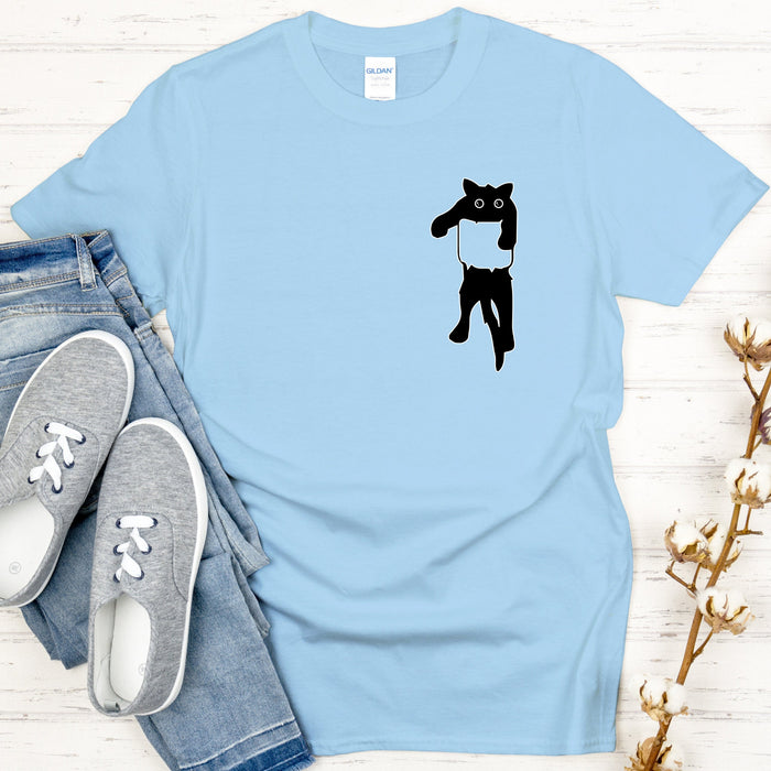 Black Cat in Pocket T-Shirt
