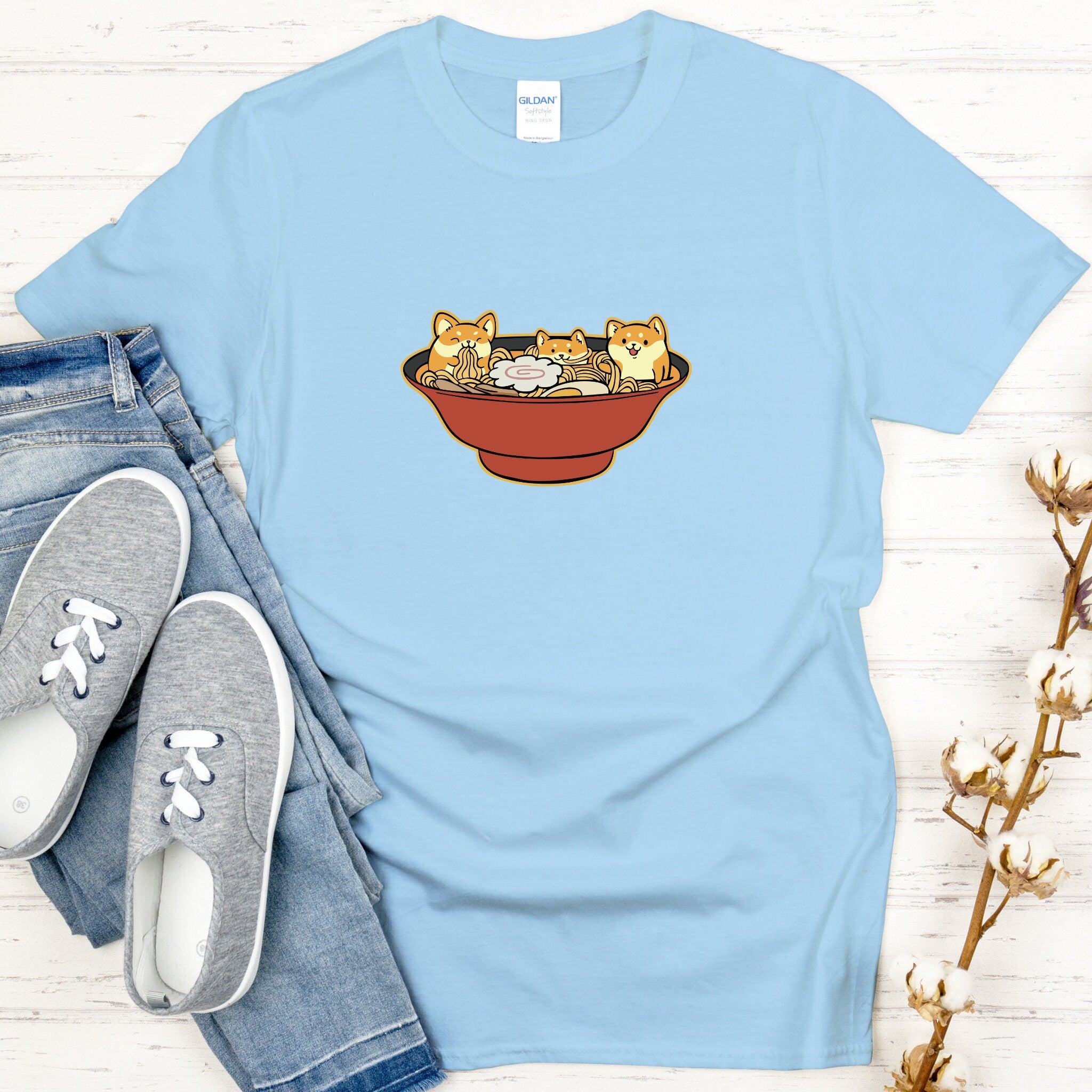 Shiba Inu Ramen Bowl T-shirt