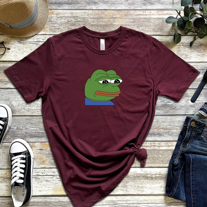 Sad Pepe the Frog T-shirt | Funny Dank Meme Streetwear 4Chan Kermit Reddit Japanese Streetwear Kanye West Drake Apparel Tekashi Merch Cute