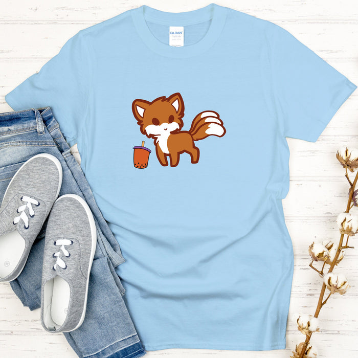 Fox Drinking Boba Tea T-Shirt