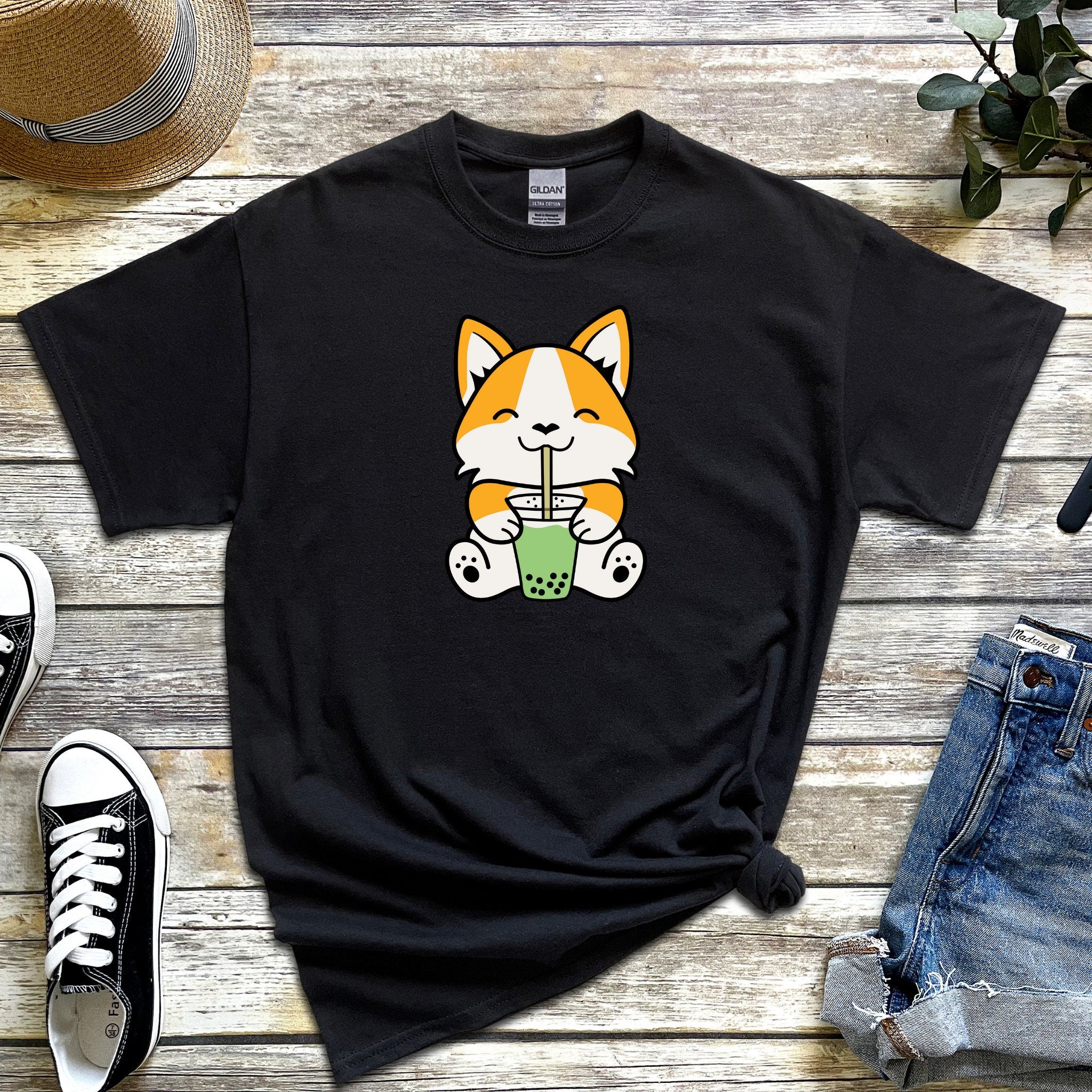 Dog Drinking Boba Tea T-Shirt