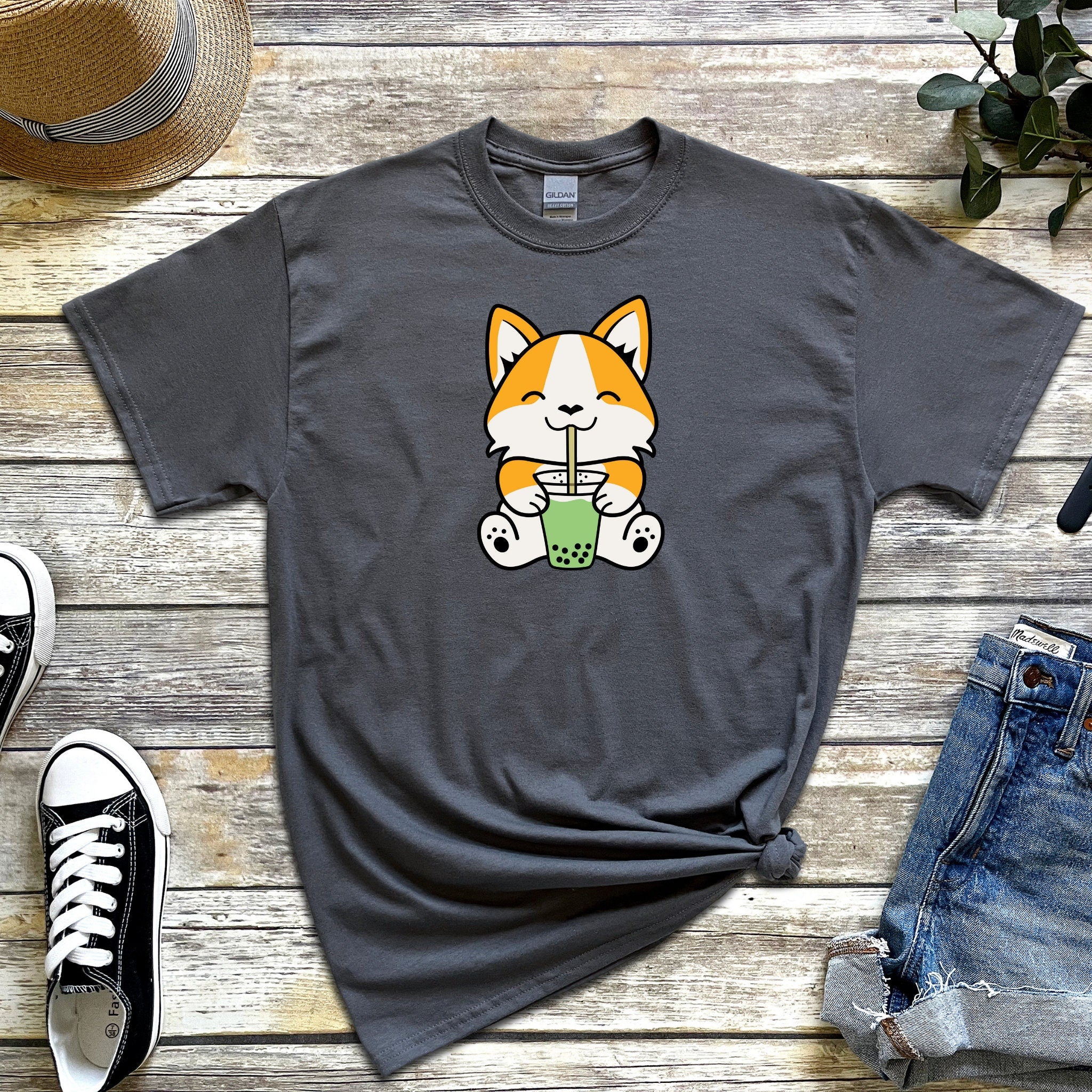 Dog Drinking Boba Tea T-Shirt