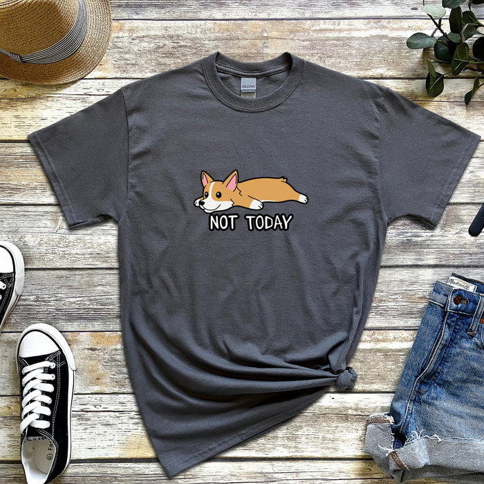 Not Today Tired Corgi T-Shirt | Not Today Funny Meme Shirt Japanese Streetwear Shiba Inu Corgi Puppy Anime Japan Cartoon Nap Snoozing