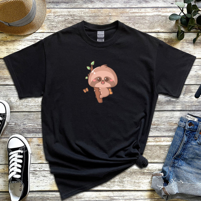 Baby Sloth Climbing Tree Branch T-Shirt