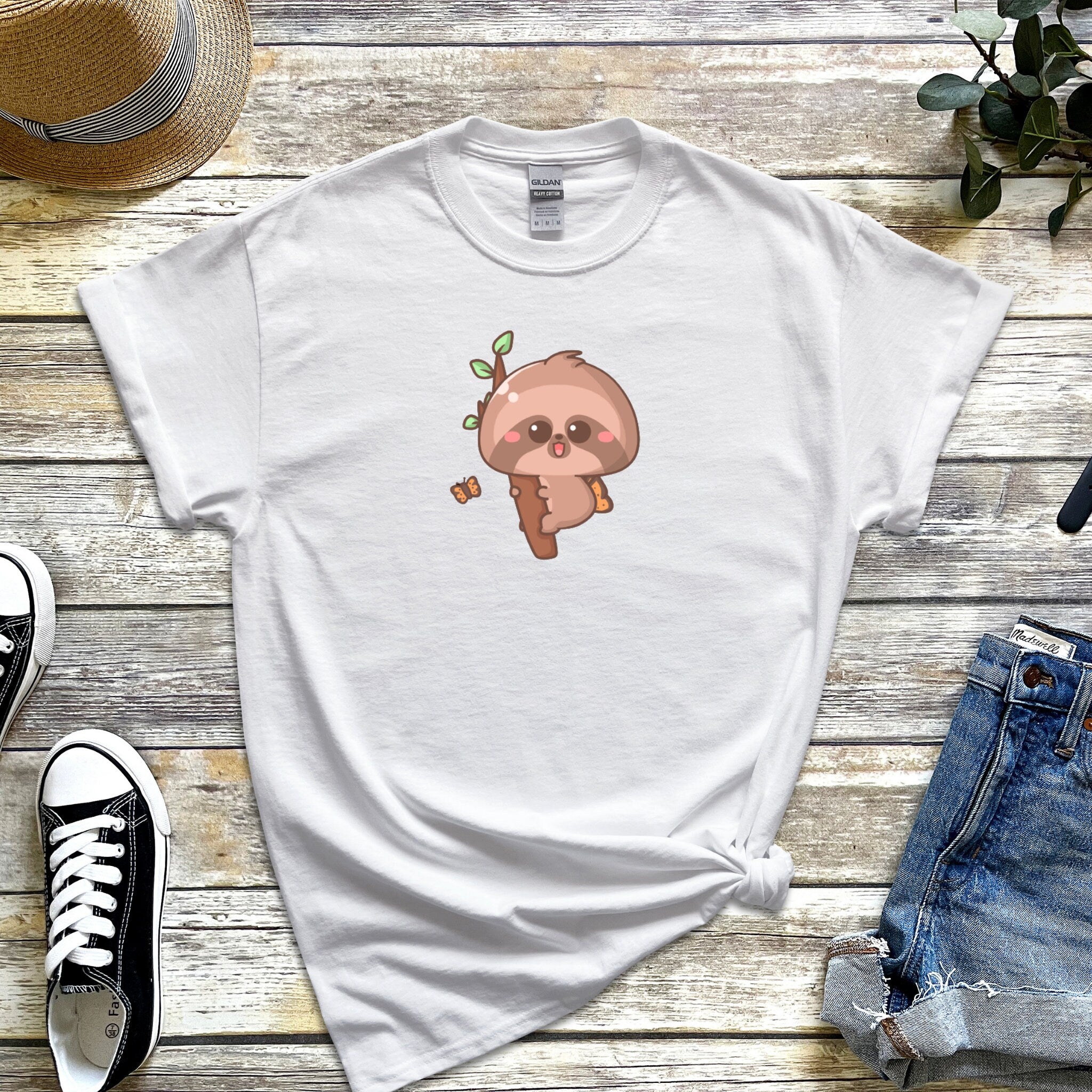 Baby Sloth Climbing Tree Branch T-Shirt